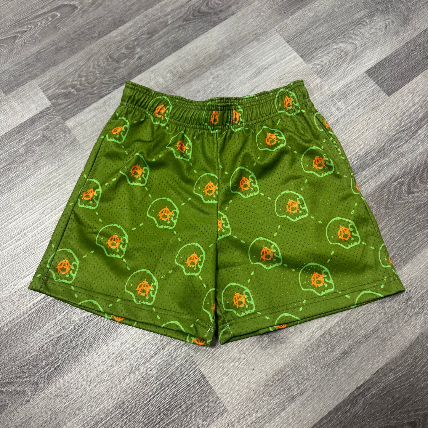 Bravest Studios Mesh Shorts (Green Skull)