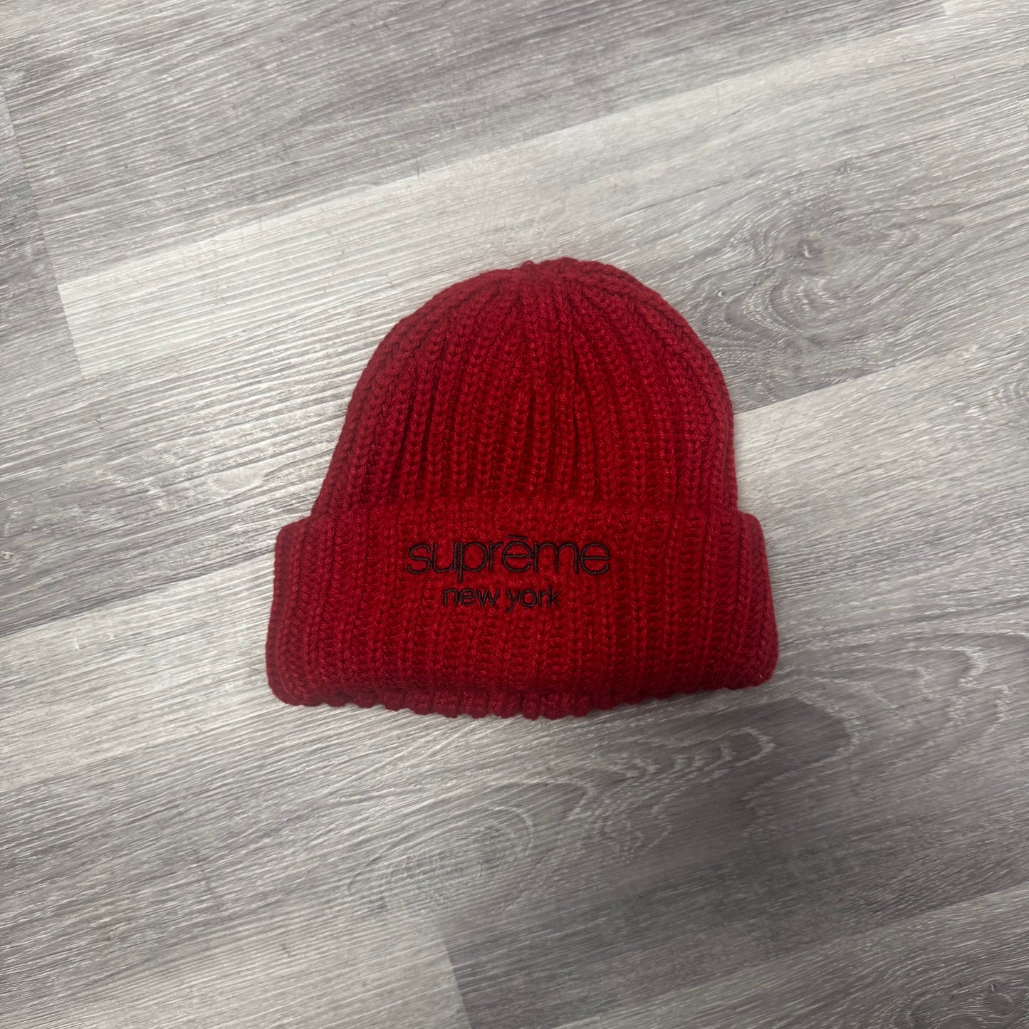 Supreme Chunky Ribbed Beanie (Red)