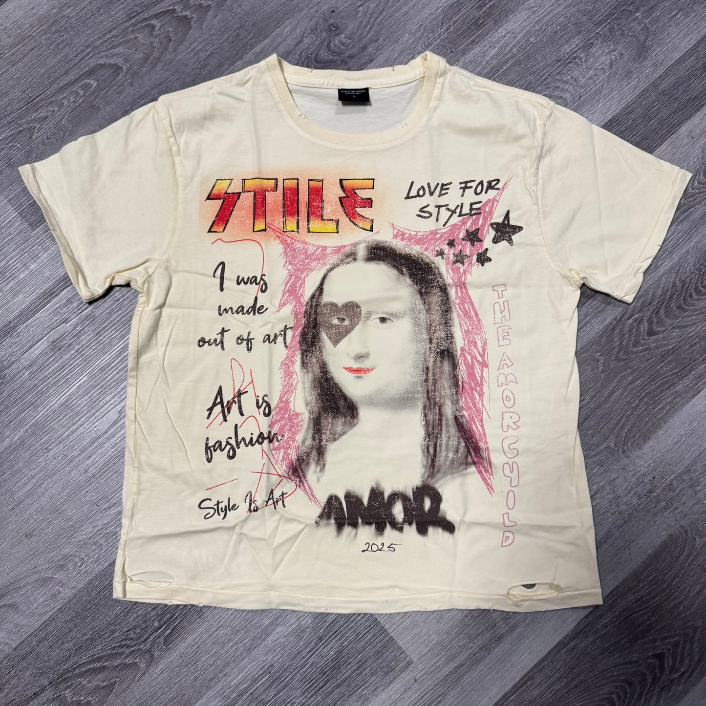 Stile De Amor Cream Mona Lisa Tee