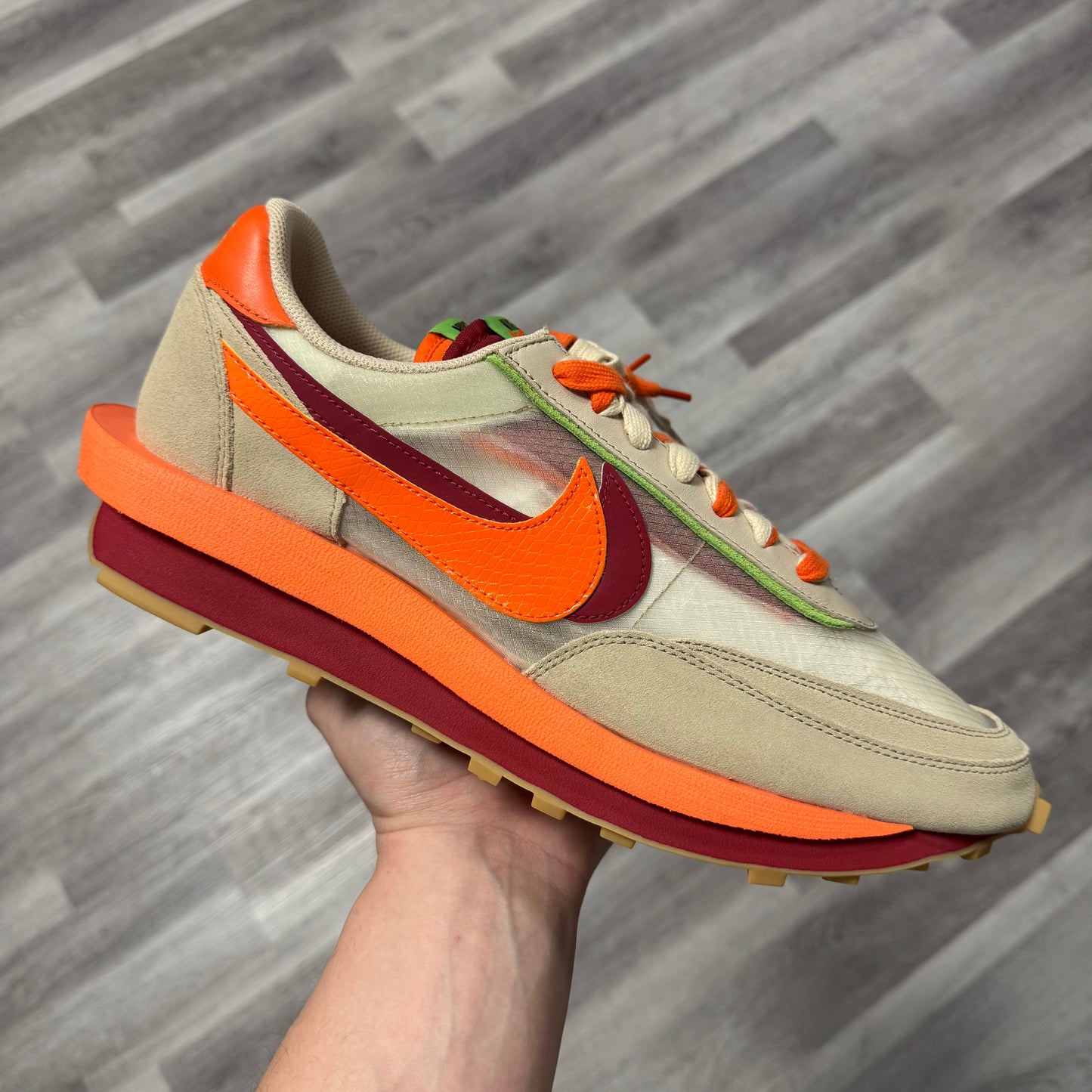 Nike LD Waffle Sacai CLOT Kiss of Death Orange Blaze / Brand New