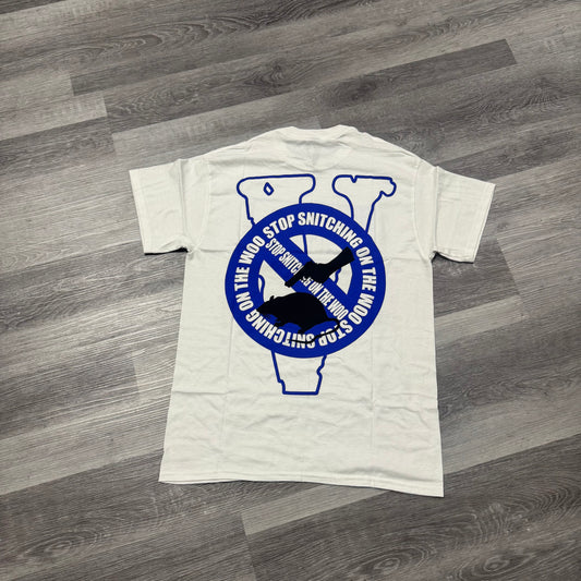 Vlone x Pop Smoke Stop Snitching Tee (Blue)