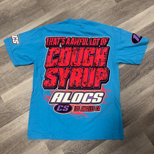 Thats a Awful Lot Of Cough Syrup Moto Tee (Blue)