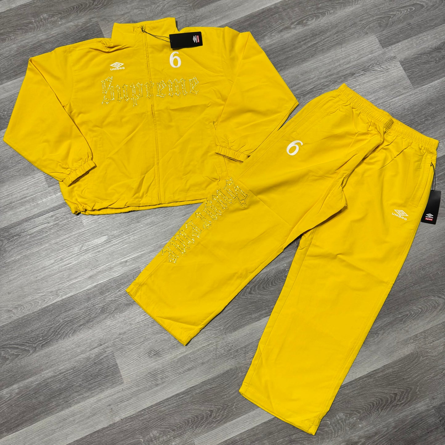 Supreme X Umbro Rhinestone Tracksuit (Yellow)