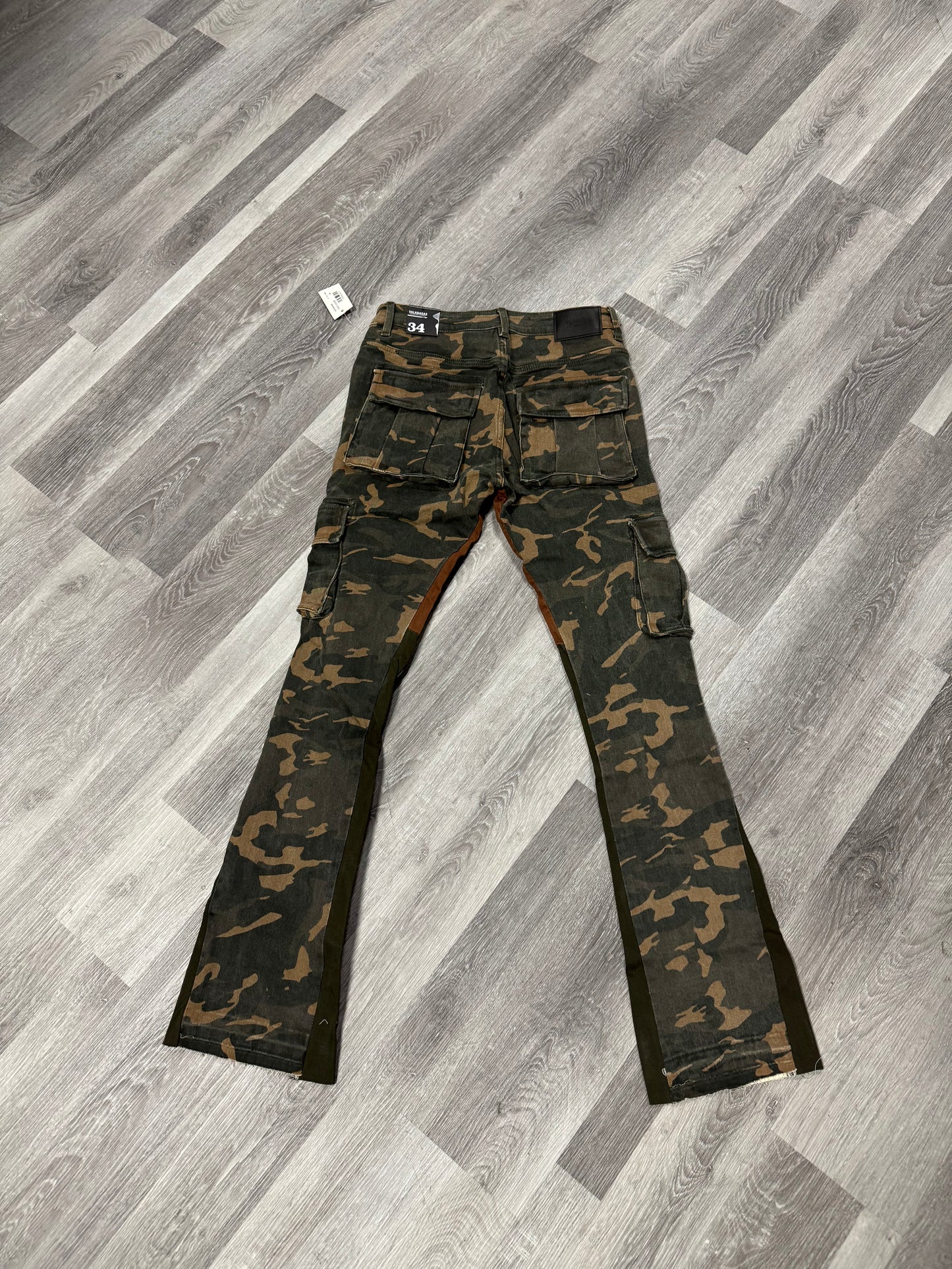 Valabasas Camo Cargo Flare Denim Jeans