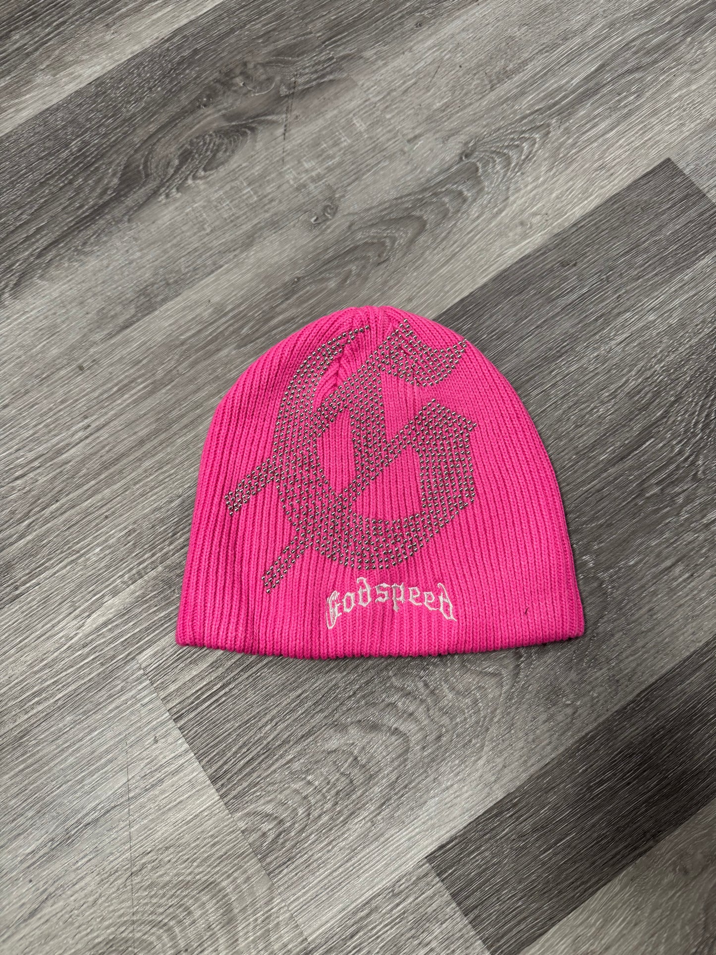Godspeed Rhinestone Beanie (Pink)
