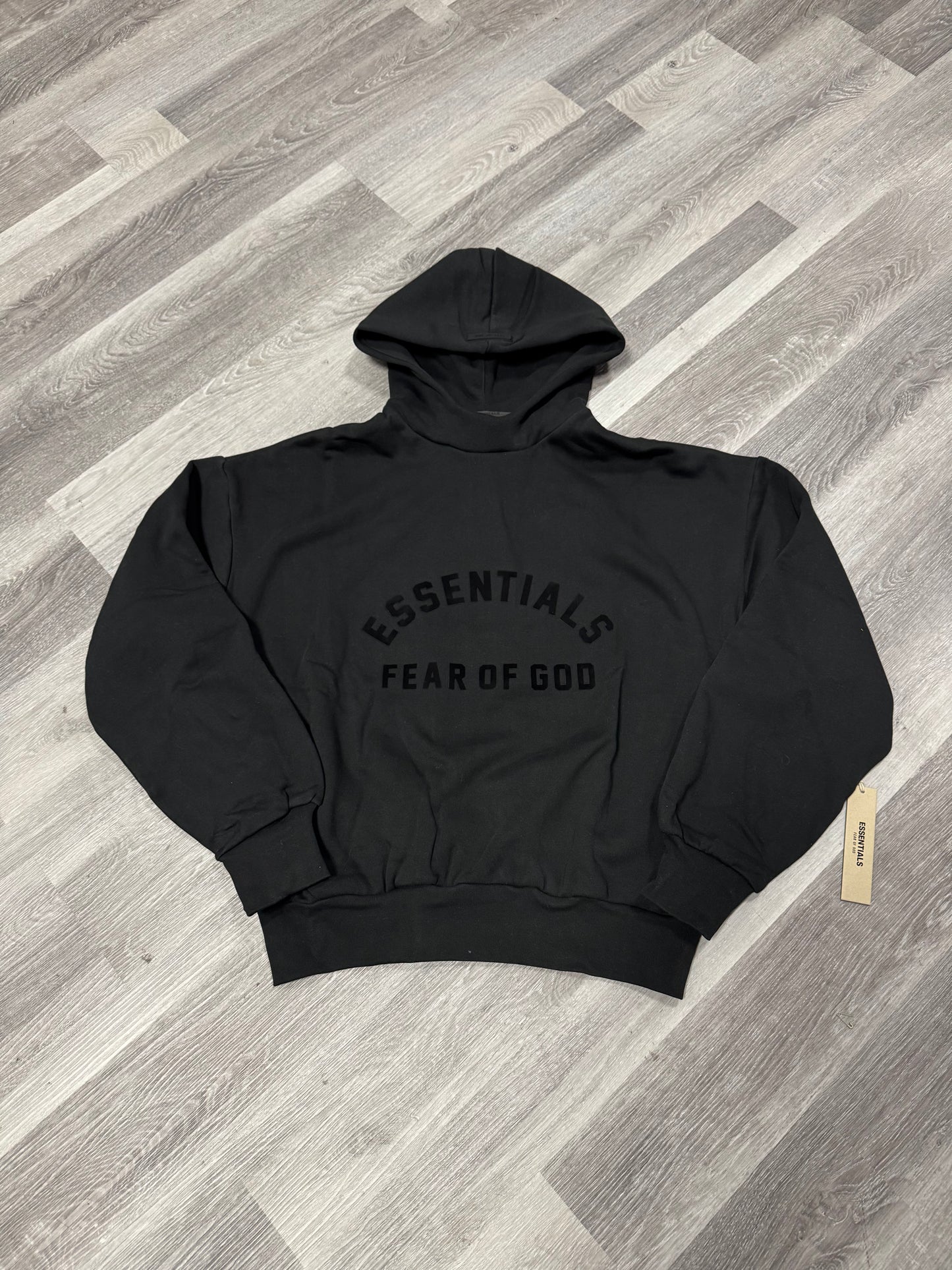 Essentials Arch Logo Fear of God Hoodie (Jet Black)