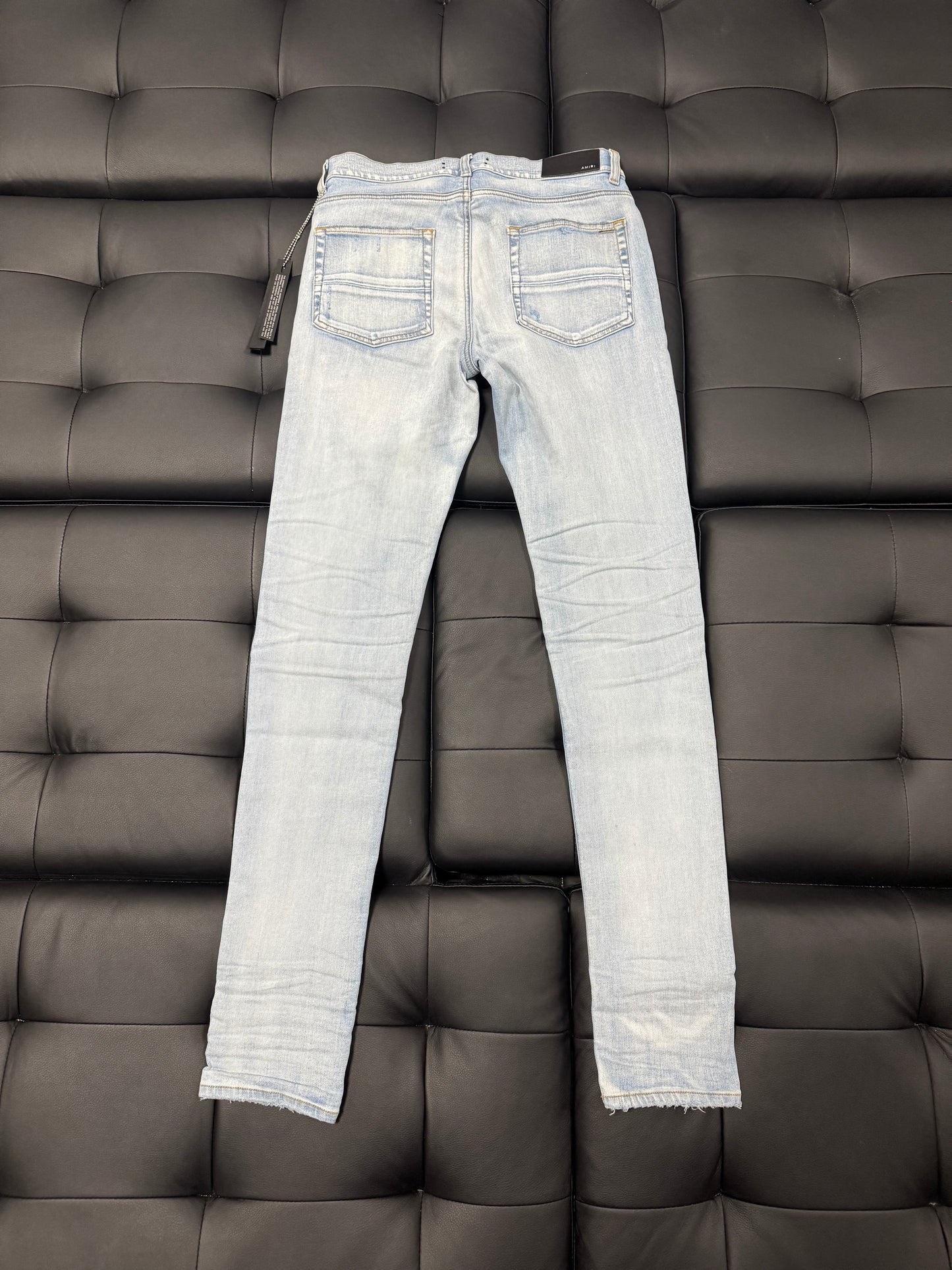 Amiri MX1 Light Indigo Camo Denim Jeans
