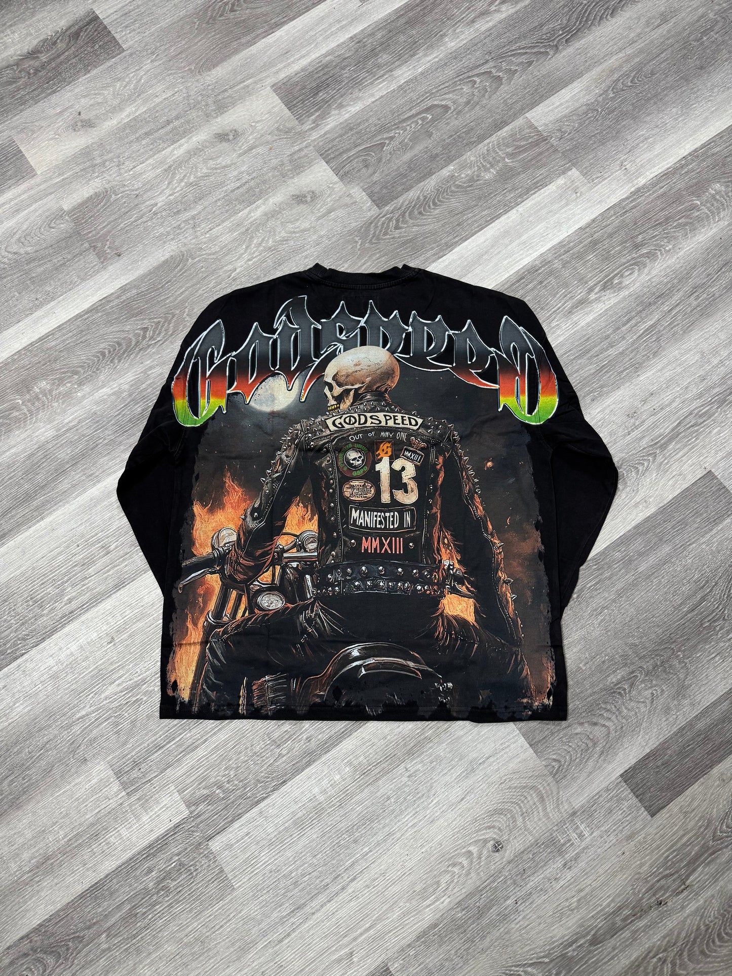 Godspeed Biker Nation Longsleeve Tee (Black Wash)