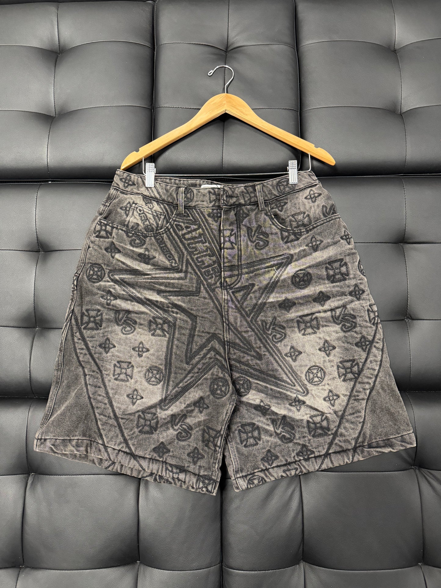 Valley Black Spade Denim Shorts