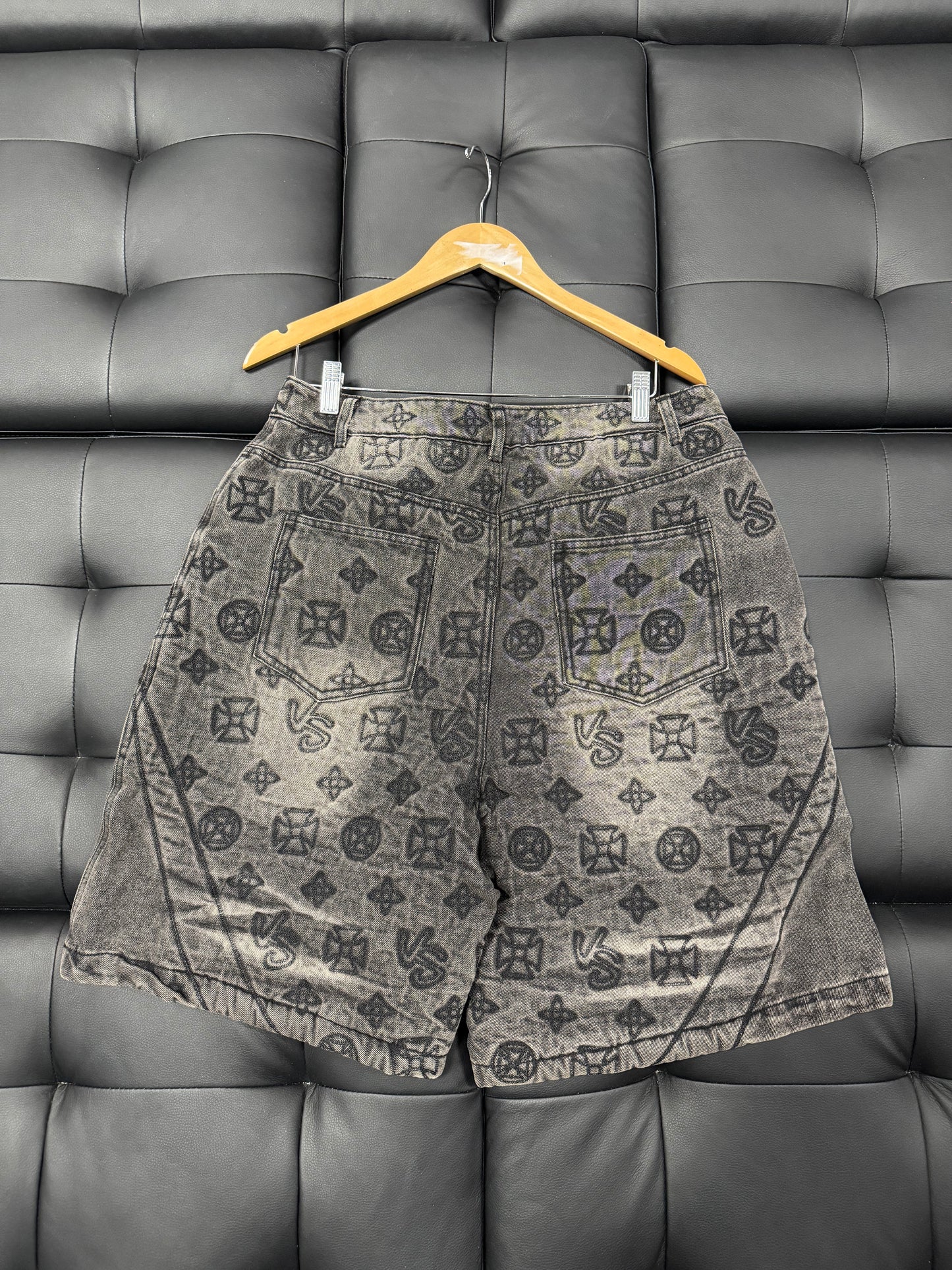 Valley Black Spade Denim Shorts