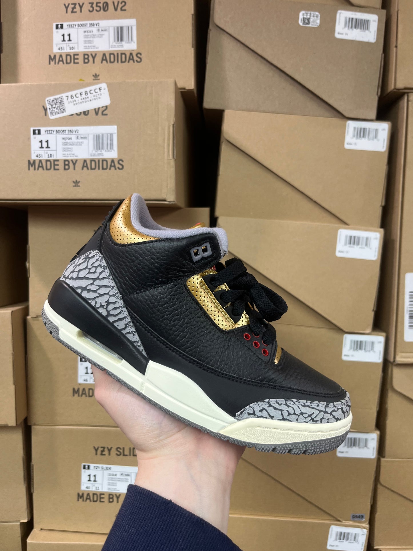 Jordan 3 Black Cement Gold / Brand New