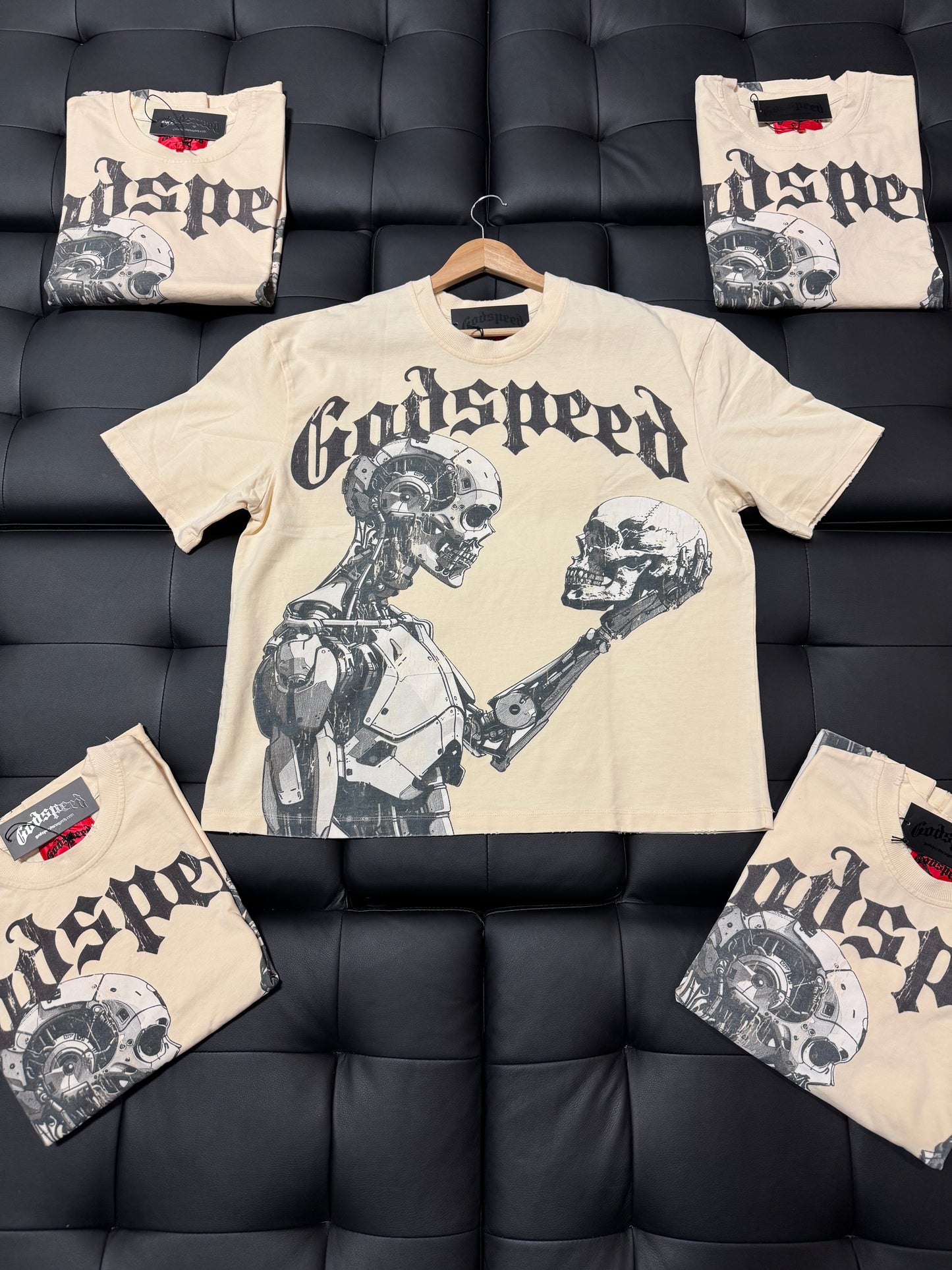 Godspeed Mankind vs AI Tee (Cream/Black)
