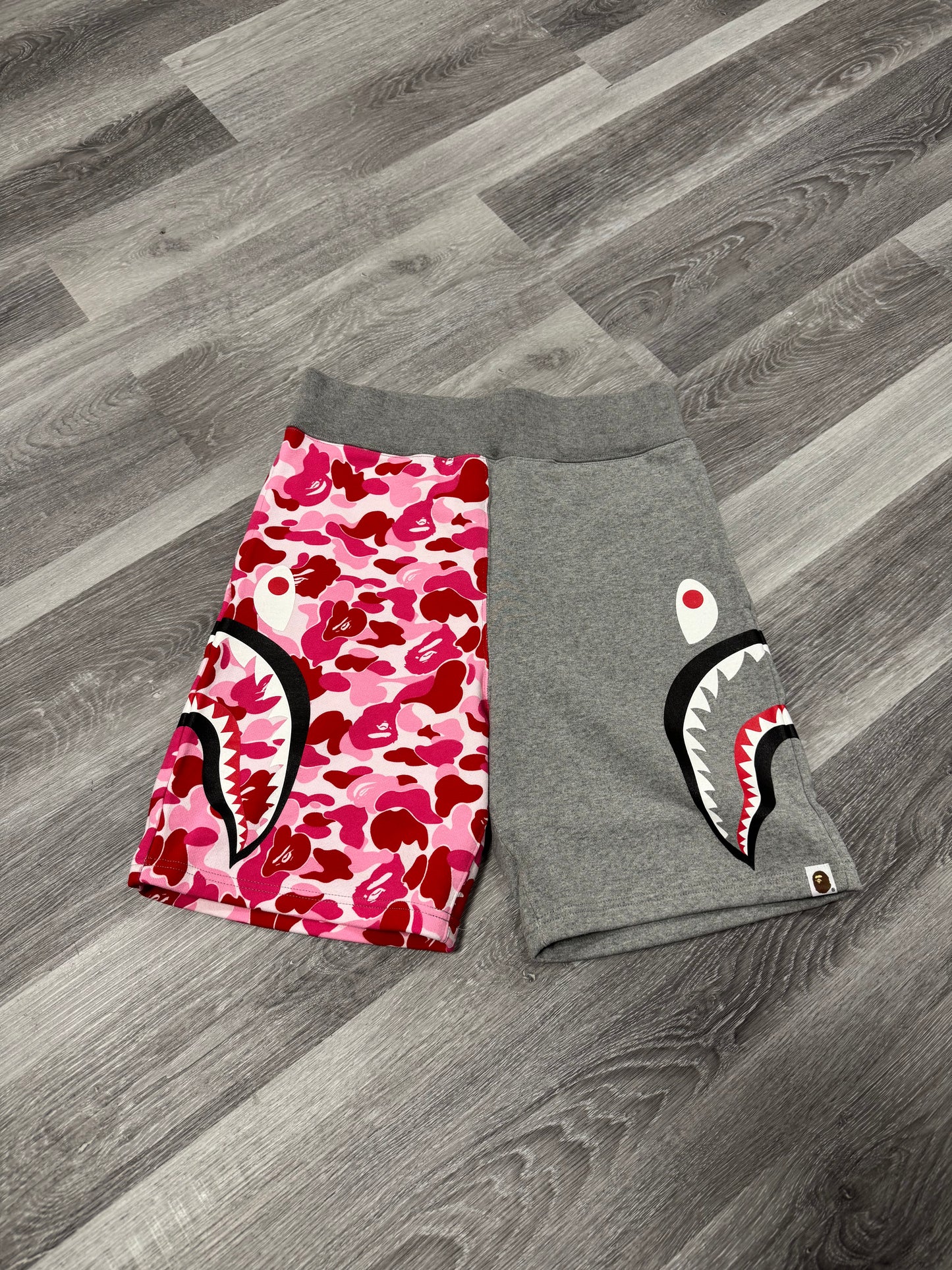 Bape ABC Camo Side Shark Sweat Shorts (Pink)