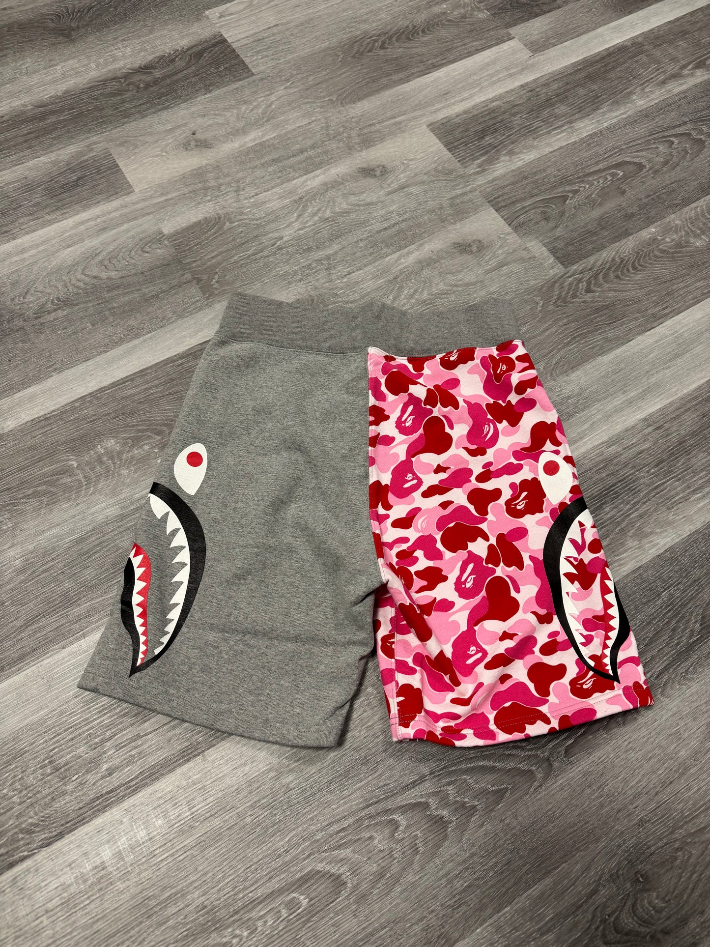 Bape ABC Camo Side Shark Sweat Shorts (Pink)