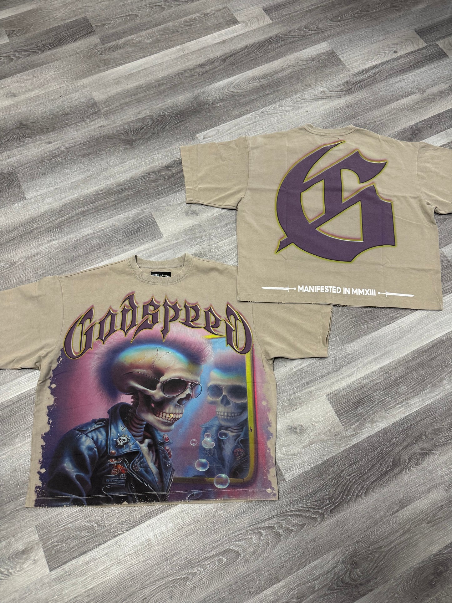 Godspeed Man in the Mirror Tee (Stone Grey)