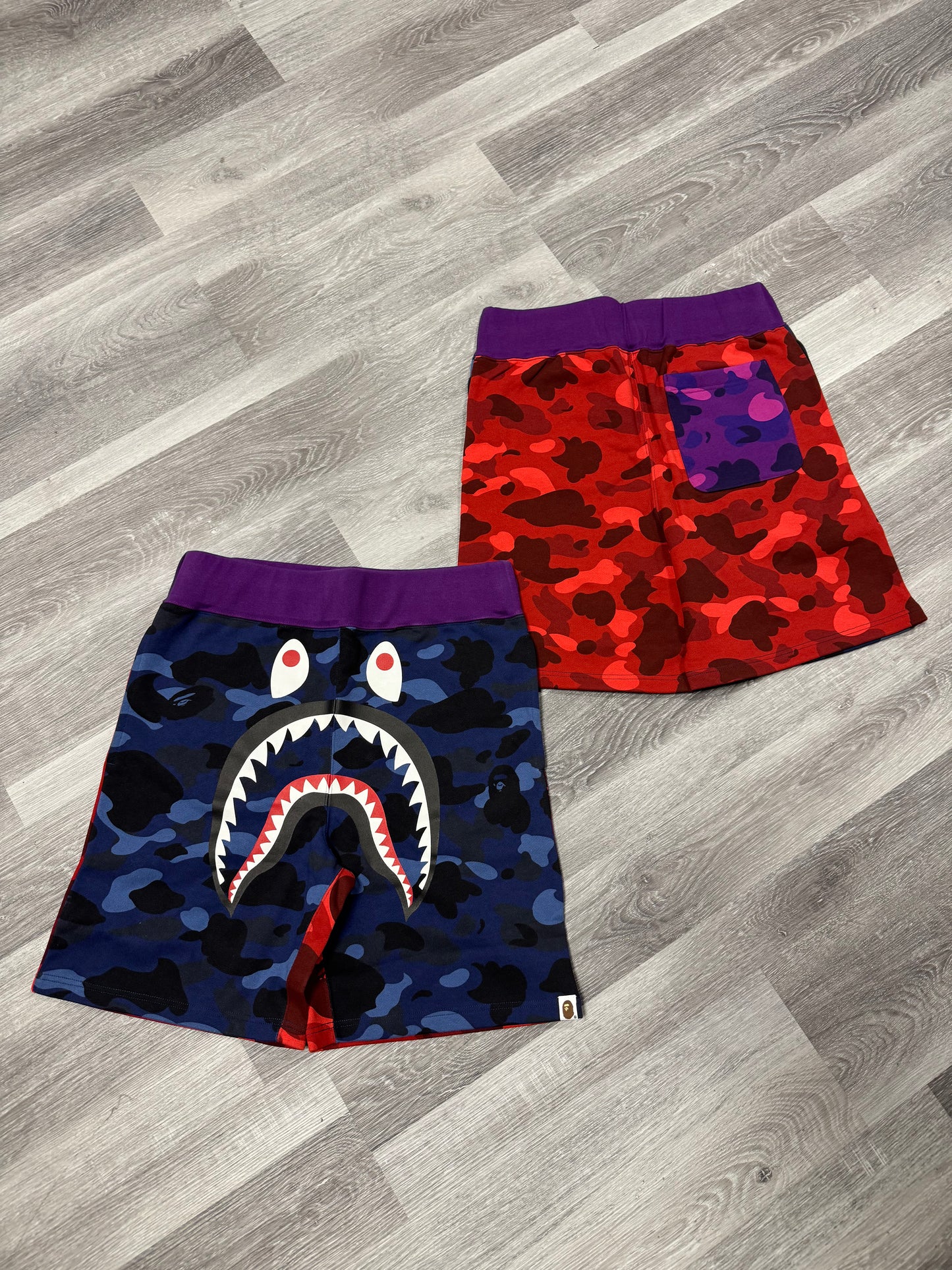 Bape Crazy Camo Sweat Shorts (Navy)