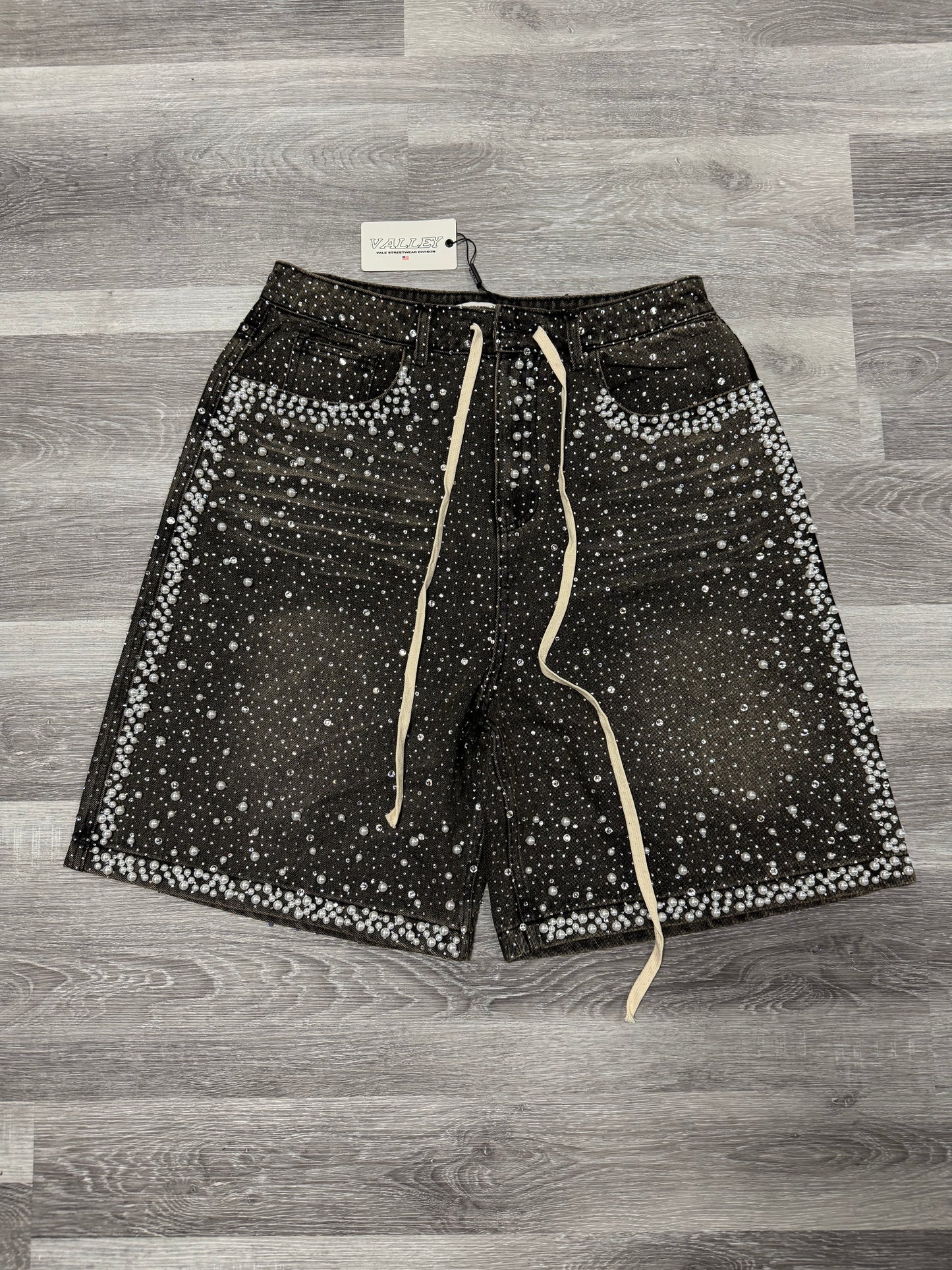 Valley Rainstorm Denim Shorts (Black)