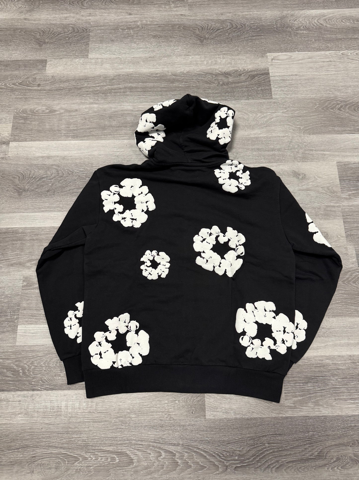 Denim Tears Cotton Wreath Zip Up Hoodie (Black)