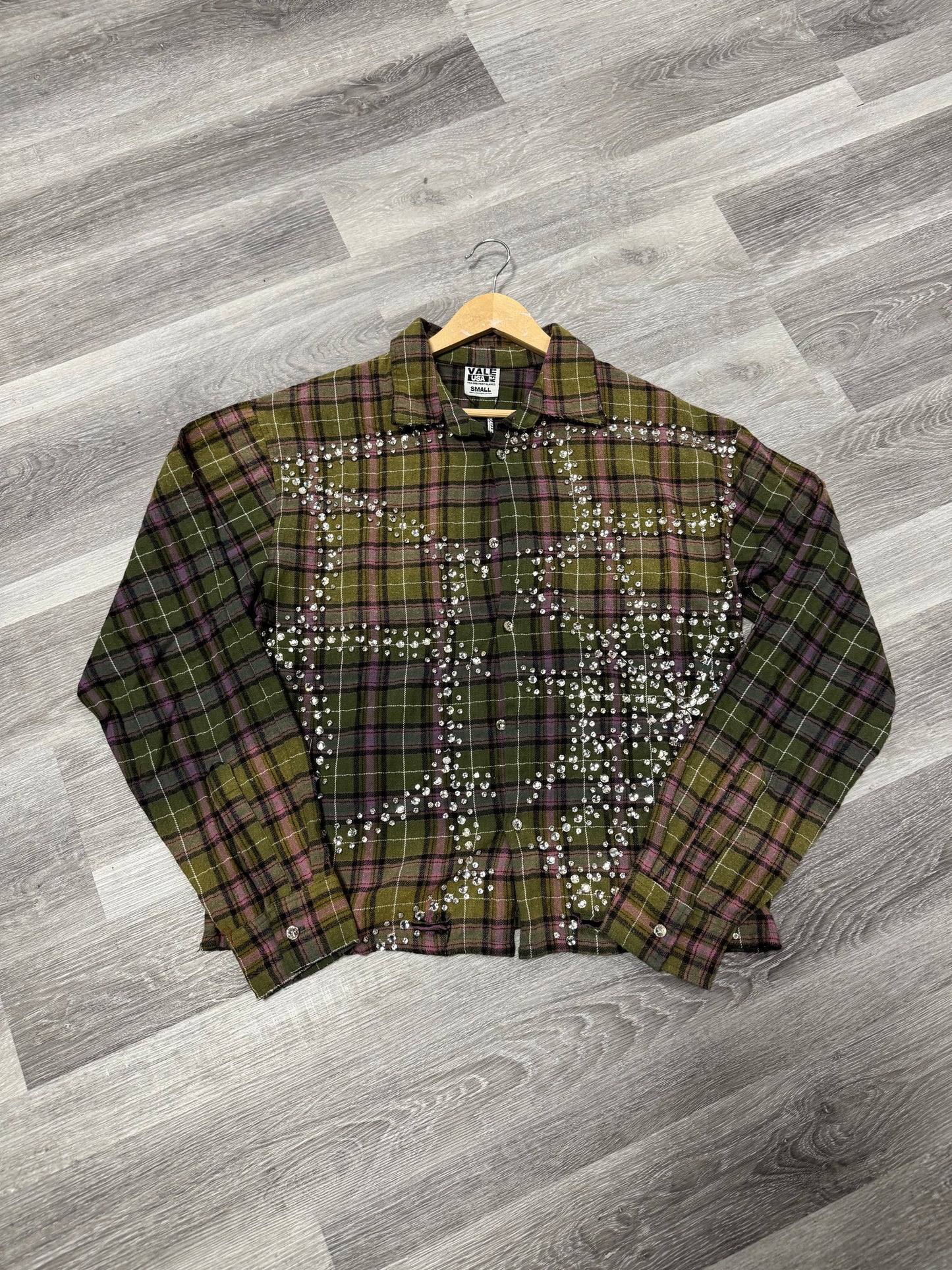 Valley Green Fever Rhinestone Flannel