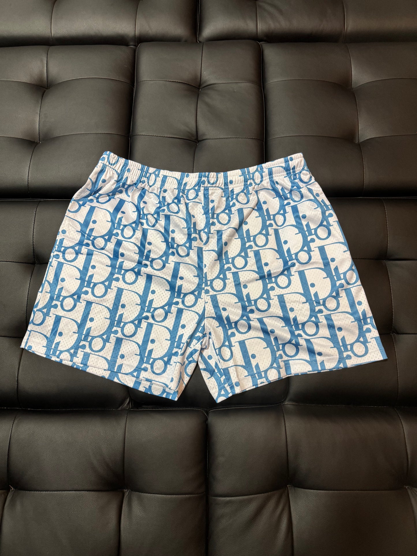 Summer Mesh Shorts (White/Baby Blue)