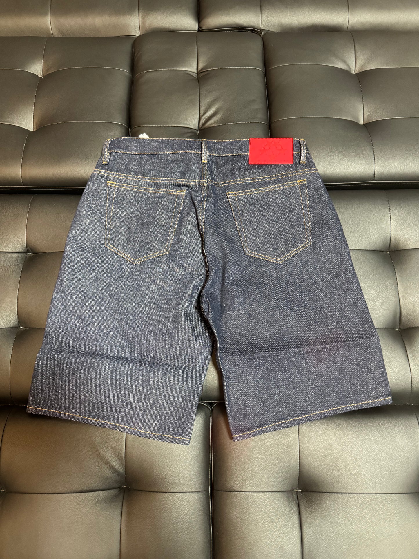 Sp5der Logo Denim Shorts