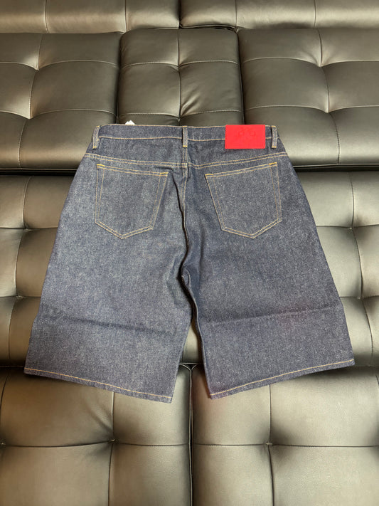 Sp5der Logo Denim Shorts