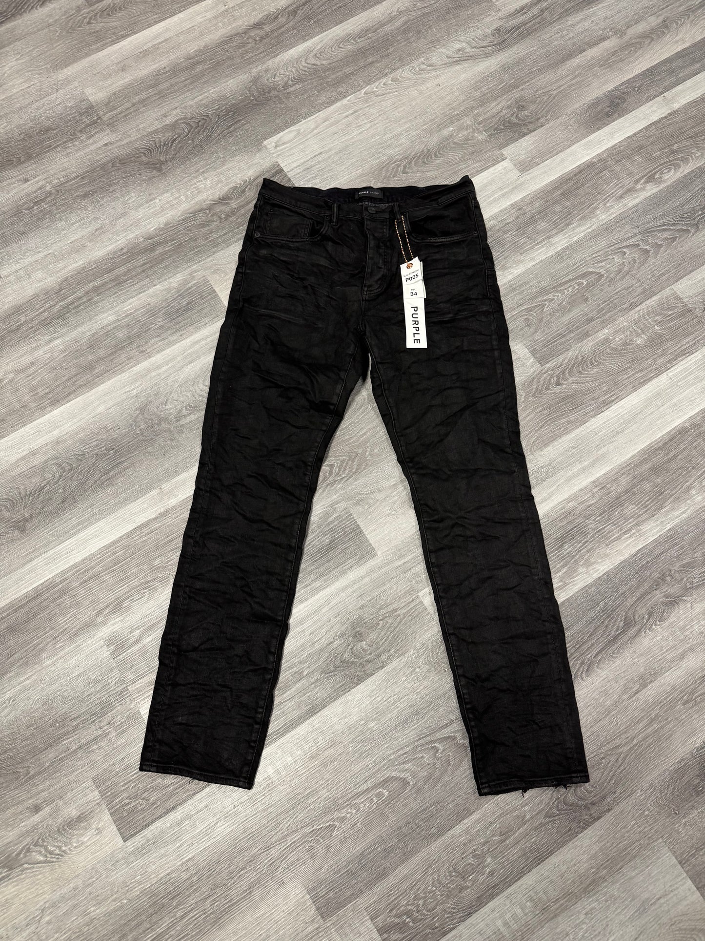 Purple Brand Black Resin 3D Denim Jeans
