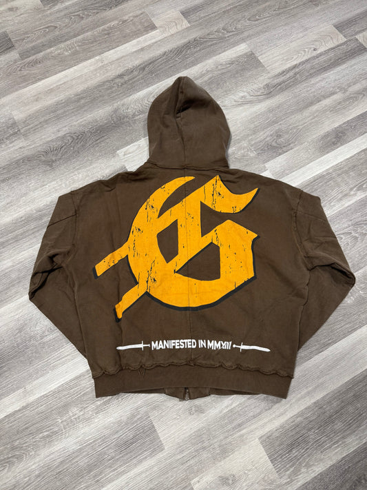 Godspeed Liberty Zip Up Hoodie (Brown Wash)