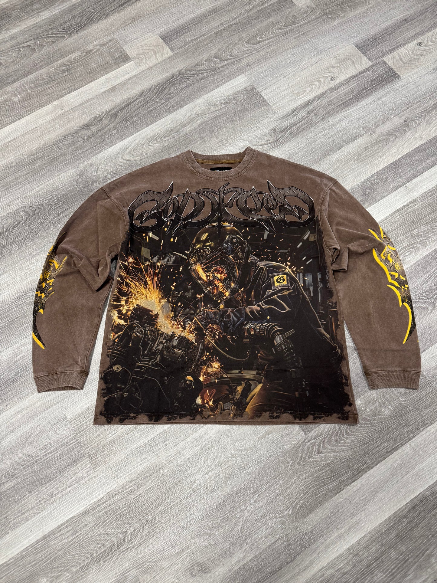 Godspeed Steel Sharpens Steel Longsleeve Tee (Brown)