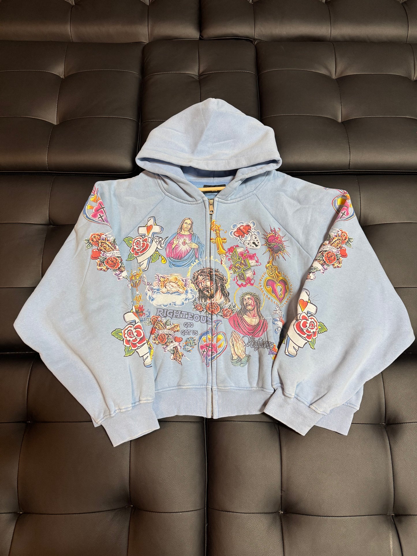 Righteous Risen King Zip Up Hoodie (Blue)