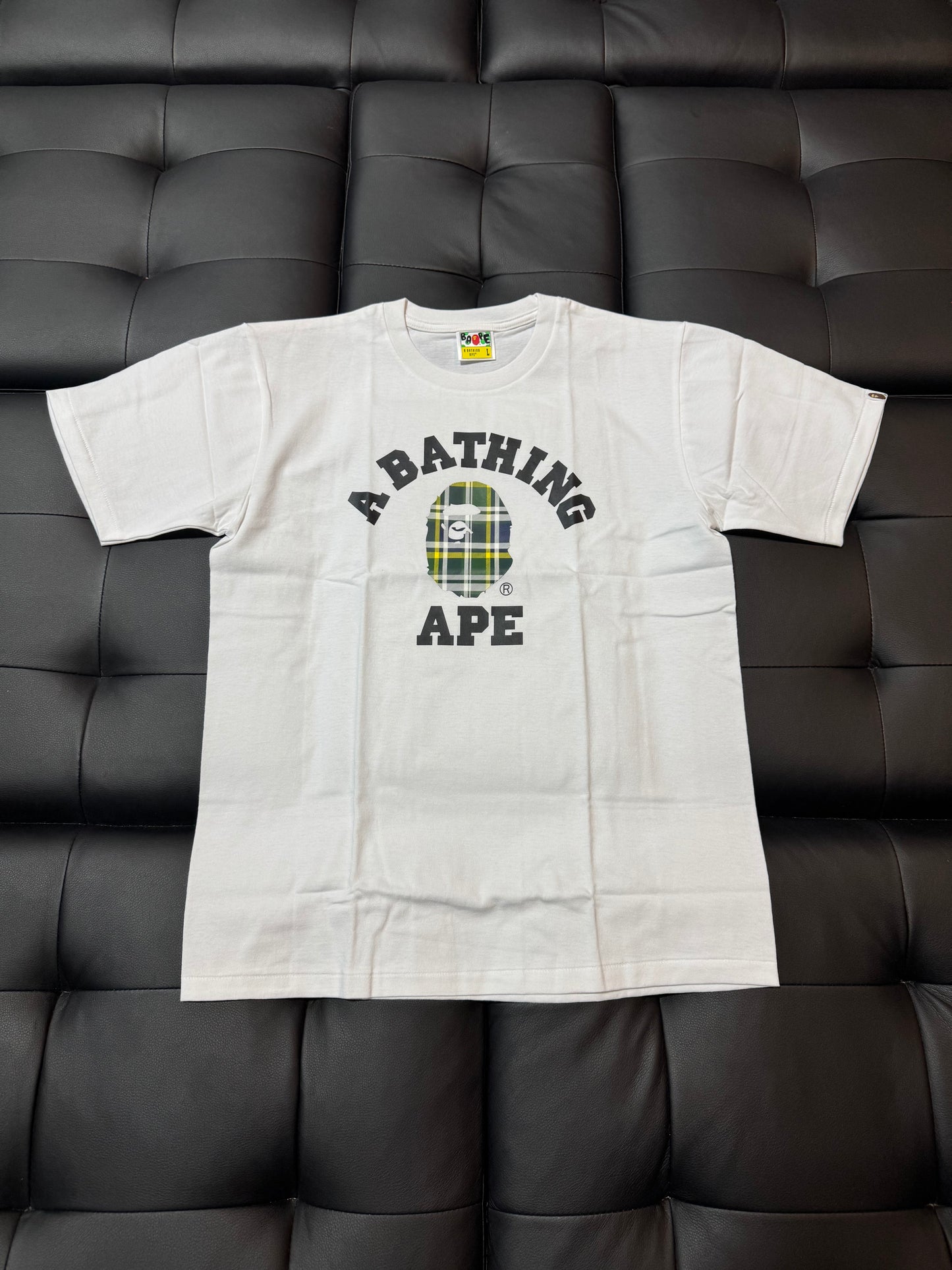 Bape Plaid Check College Tee (White)