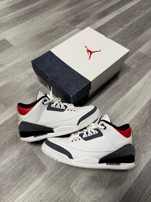 Jordan 3 Fire Red Denim / Preowned