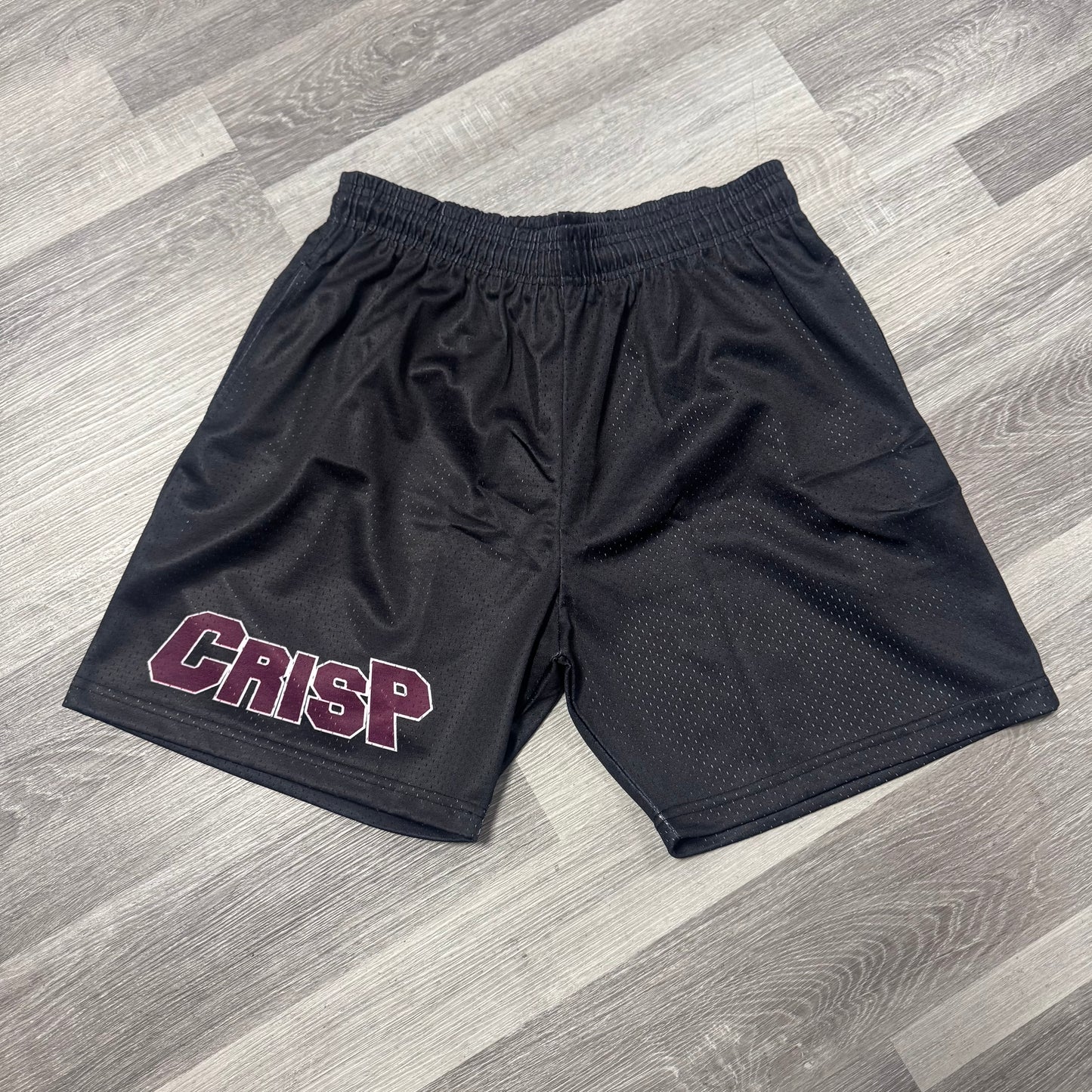 Crispy NYC Cranberry CRISP Mesh Shorts