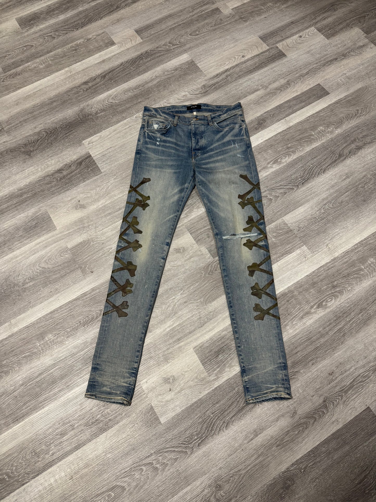 Amiri Camo Bone Denim Jeans