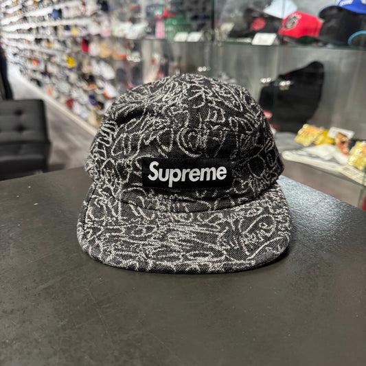 Supreme Handwriting Denim Camp Hat (Black)