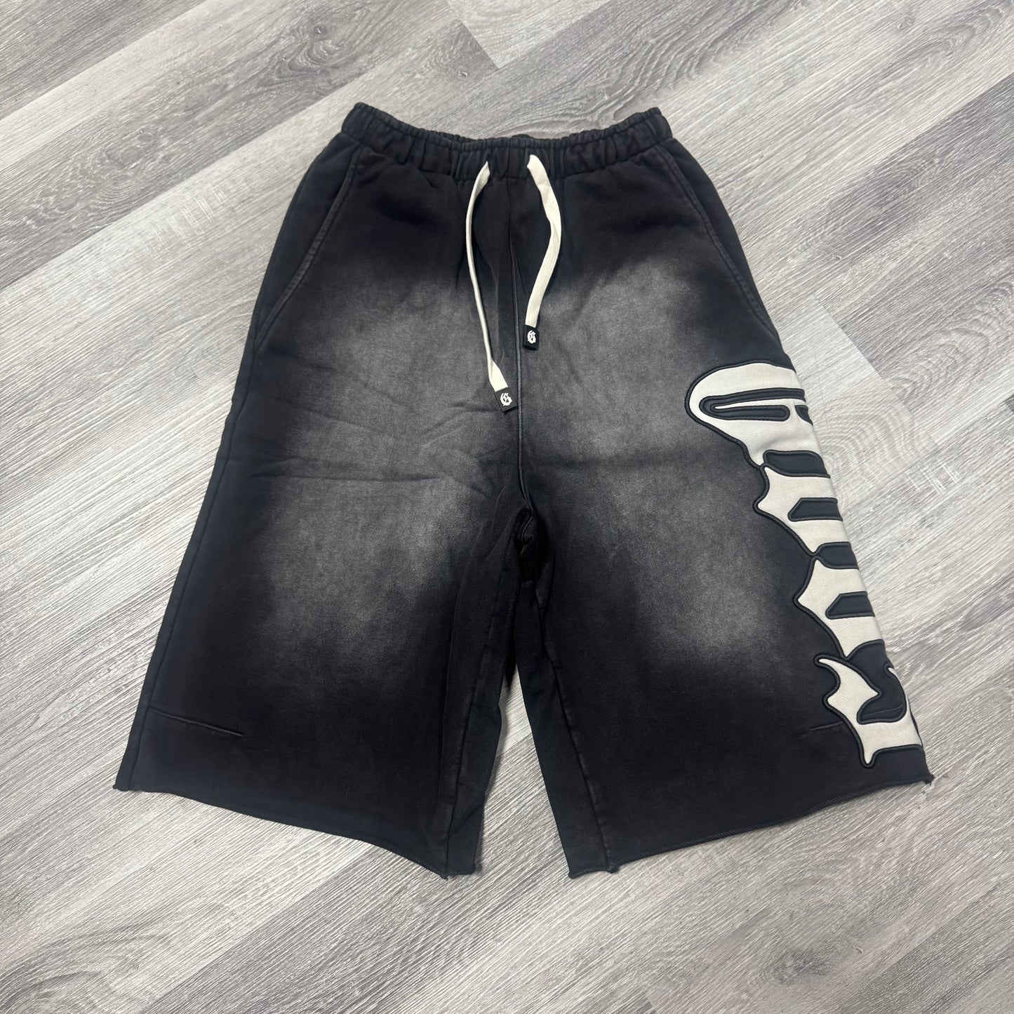 Godspeed OG Logo 3/4 Sweat Shorts (Black Wash)