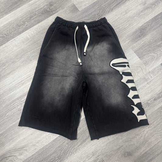 Godspeed OG Logo 3/4 Cut Sweat Shorts (Black Wash)