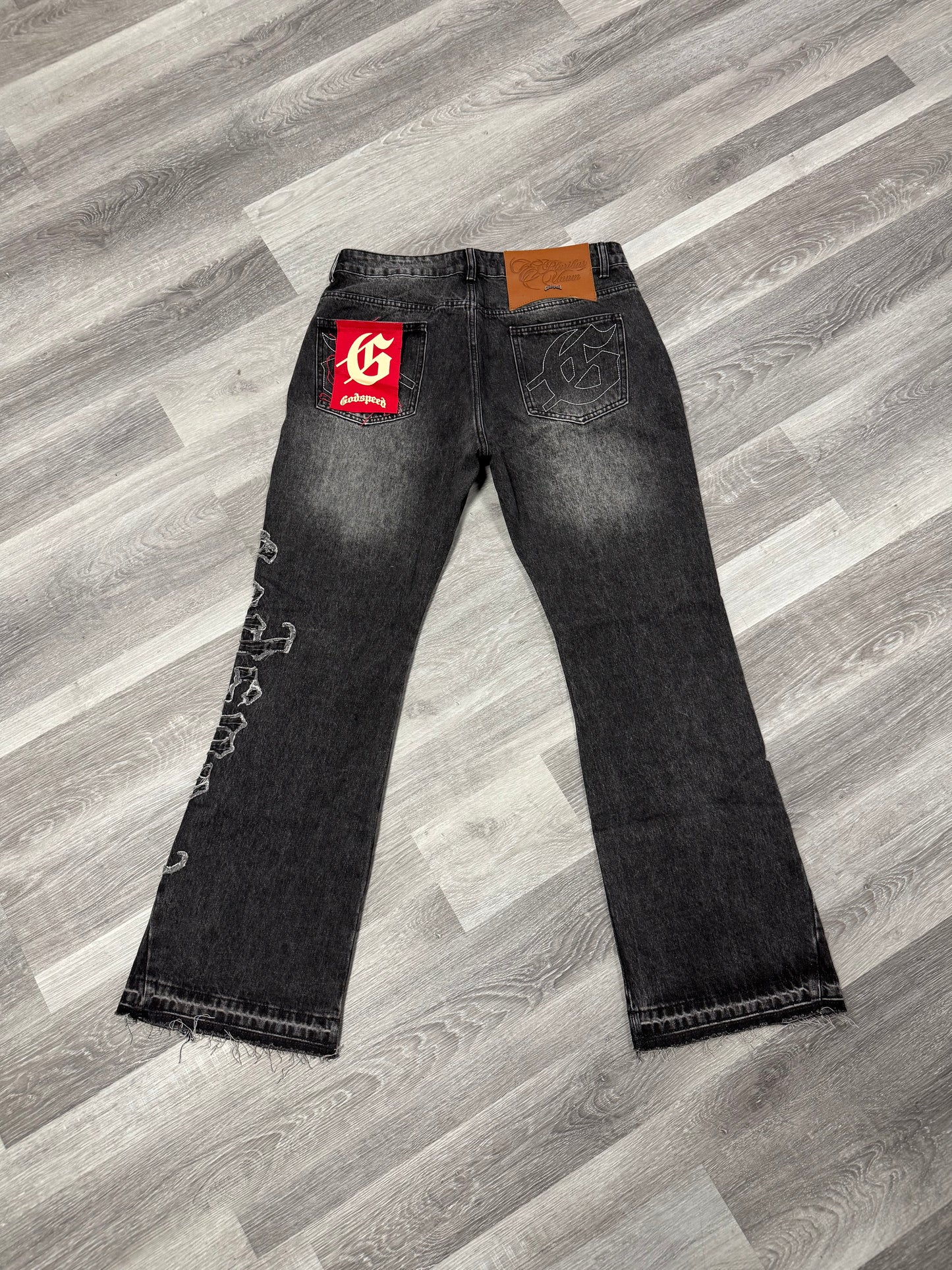 Godspeed Og Stitched Flared Denim (Grey Wash)