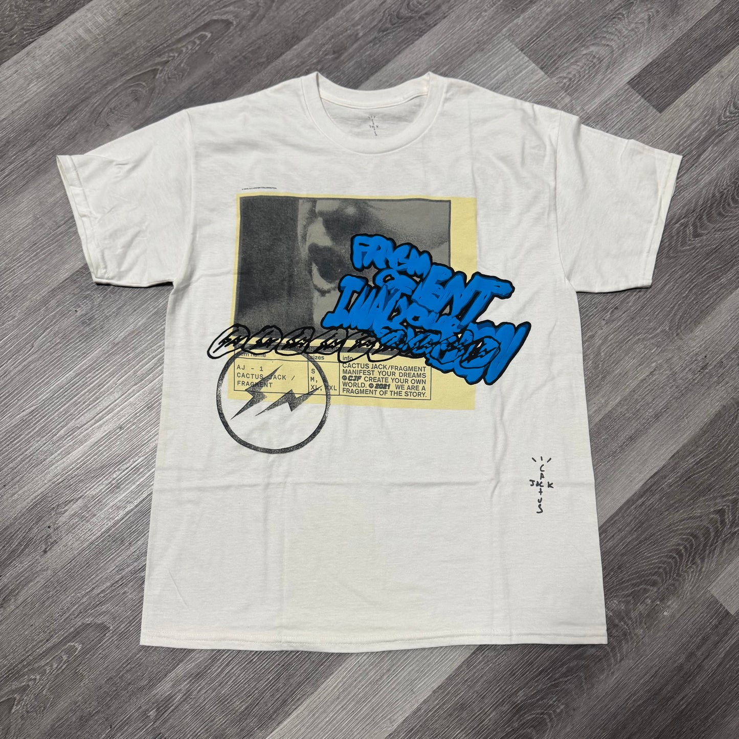 Travis Scott Cactus Jack Fragment Tee (White/Cream/Blue)