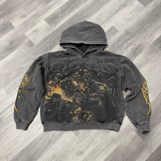 Godspeed Steel Sharpens Steel Hoodie (Grey Wash)