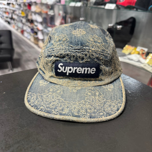 Supreme Bandana Jacquard Denim Camp Hat (Blue)
