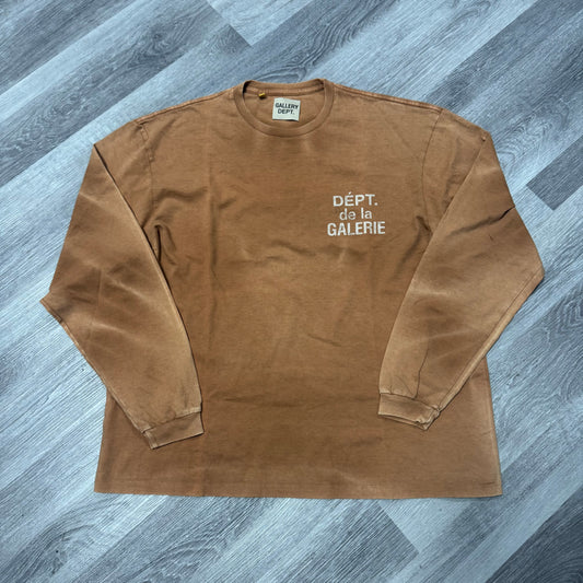 Gallery Dept French Logo Longsleeve Tee (Faded Brown)