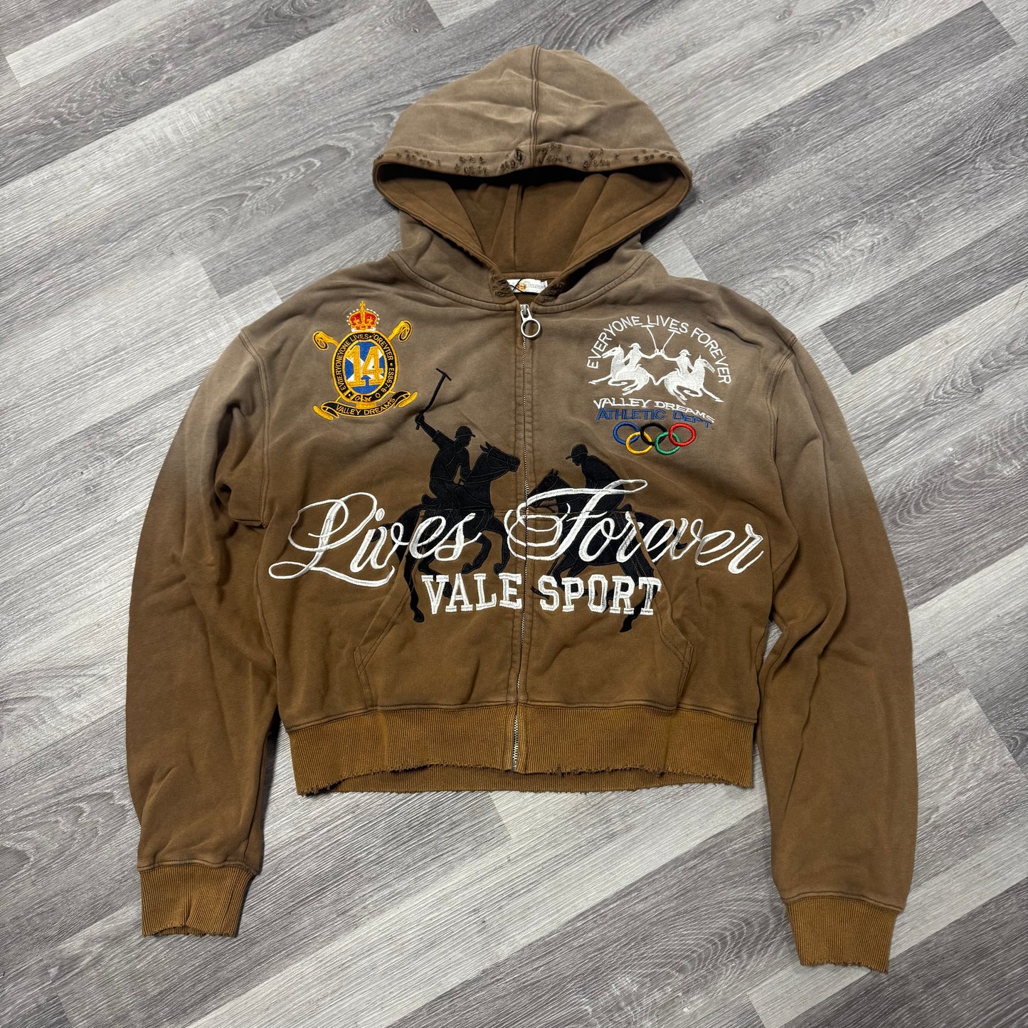 Valley Vanderbilt Zip Up Hoodie (Brown)