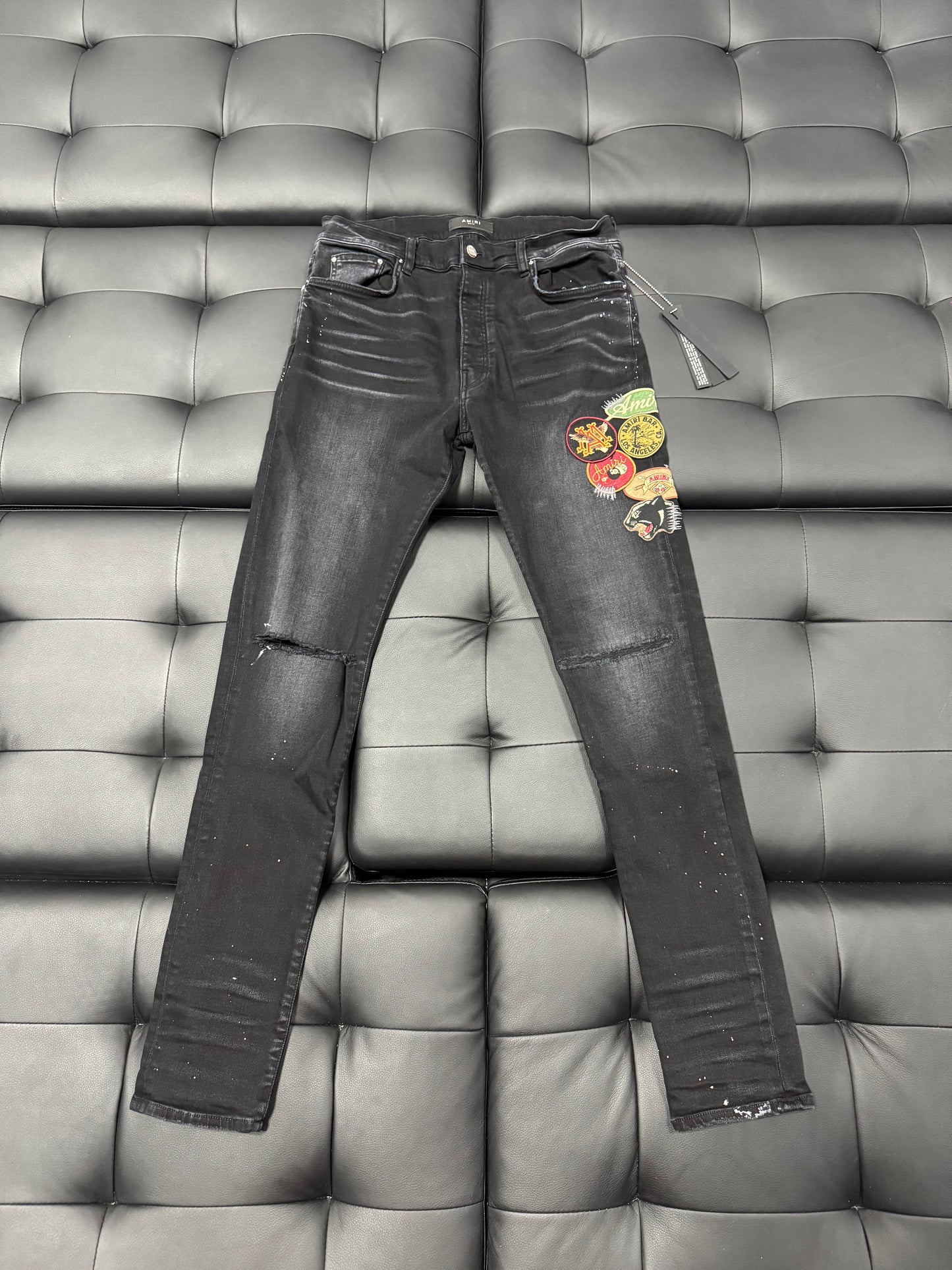 Amiri Black Vintage Patch Denim Jeans