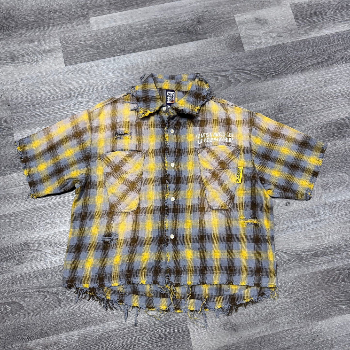 Thats a Awful Lot of Cough Syrup Distressed Flannel