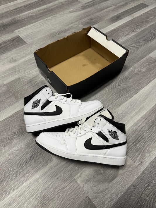 Jordan 1 Mid White Black / Preowned