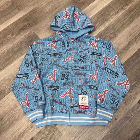 Supreme Mitchell & Ness Atlanta Braves Team Zip Up Hoodie
