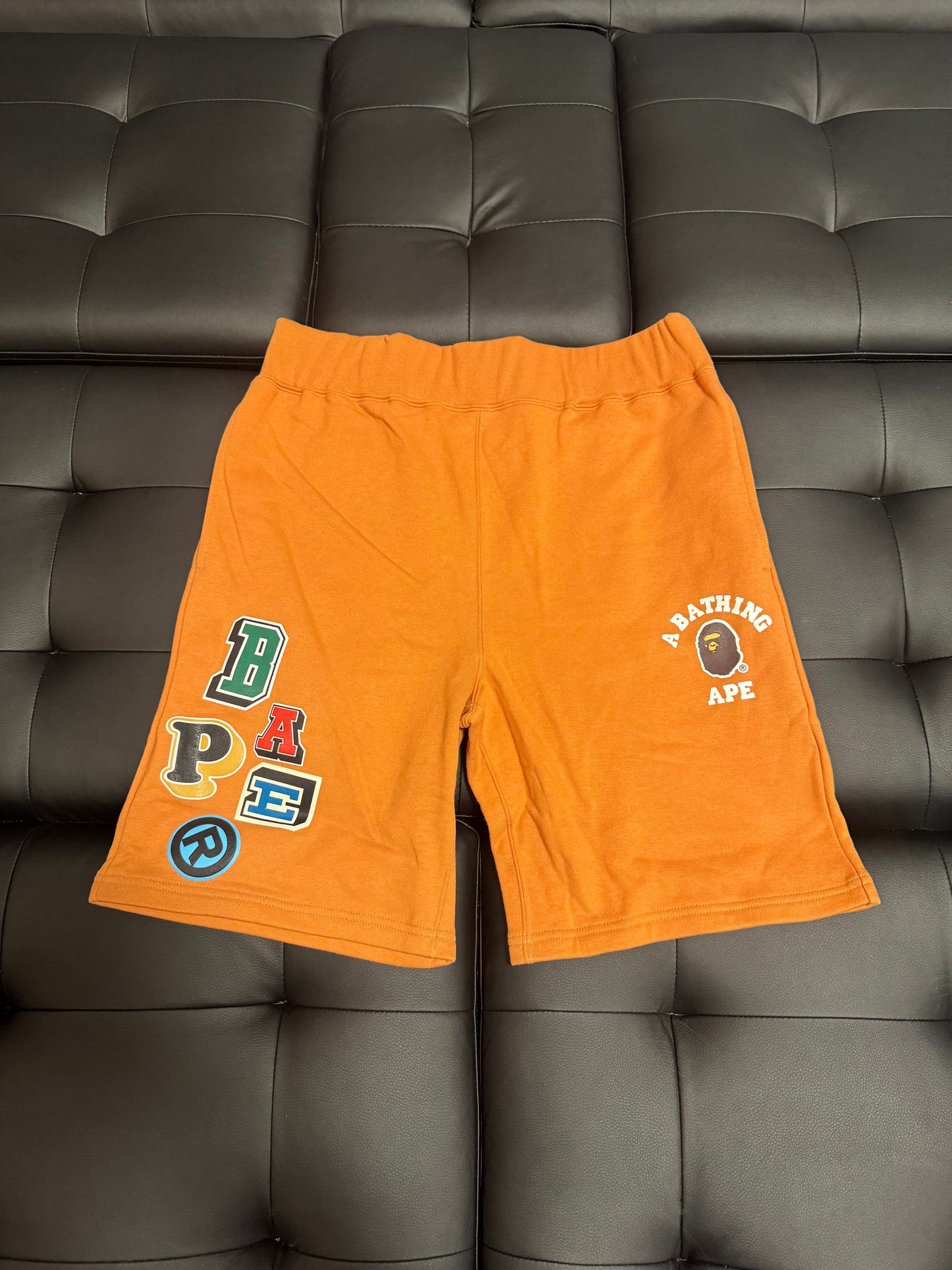 Bape Multi Font Sweat Shorts (Orange)