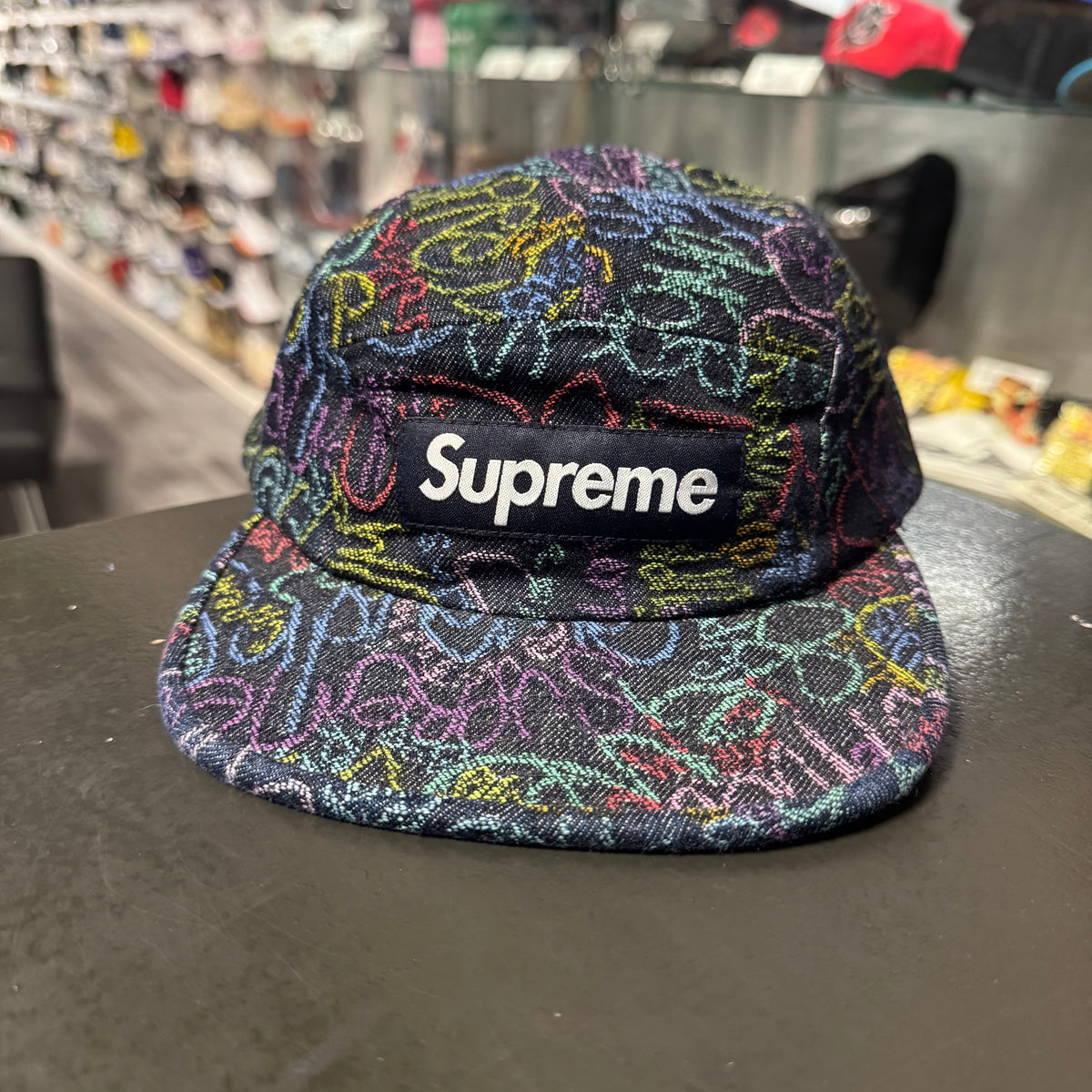 Supreme Handwriting Denim Camp Hat (Multi-Color)