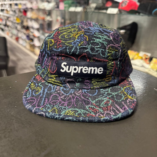 Supreme Handwriting Denim Camp Hat (Multi-Color)